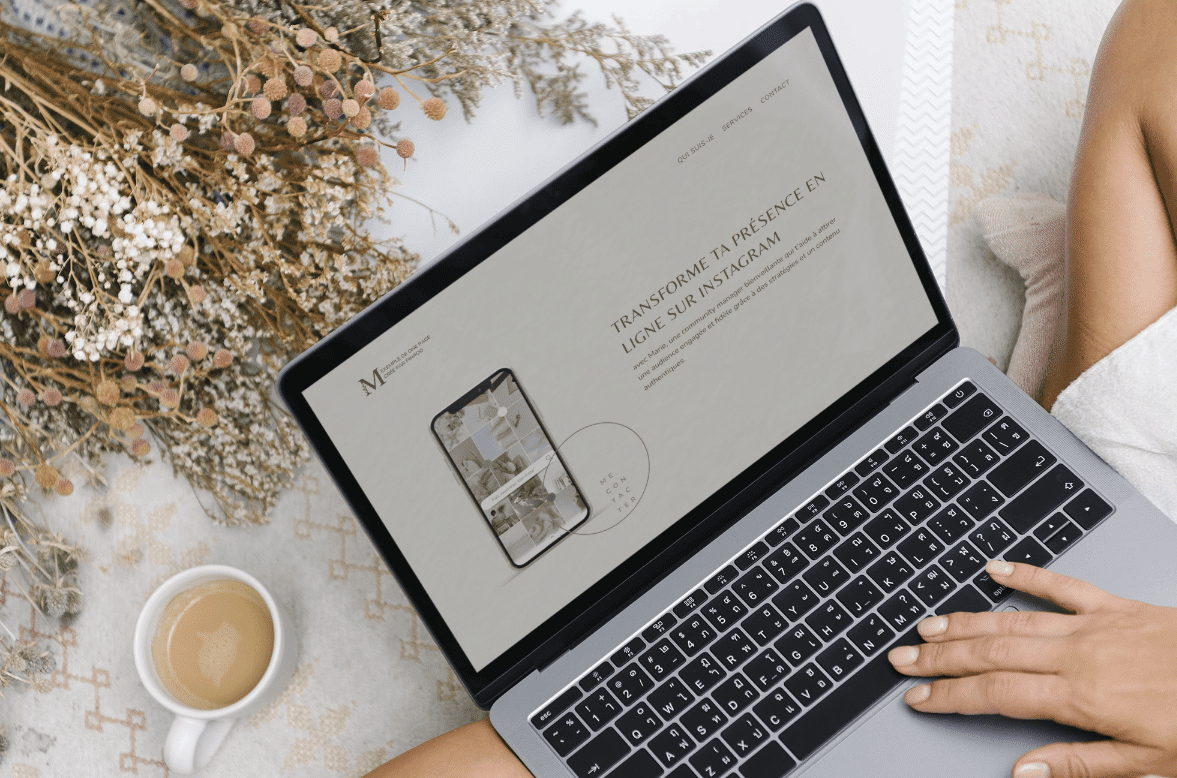 Aperçu d'un site one page pour un community manager