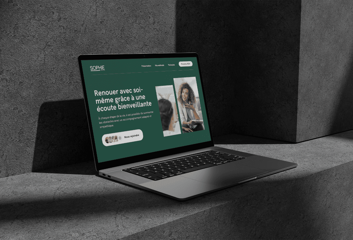 Aperçu d'un site one page pour une thérapeute